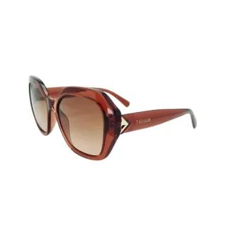 Óculos de Sol Hexagonal Bulget Bg8088-G02 RGD.ACT Nude - Feminino