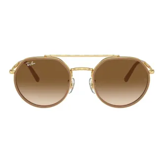 Óculos de Sol Redondo Ray-Ban RB3765 001 5153 RMD.MTL Dourado+Marrom