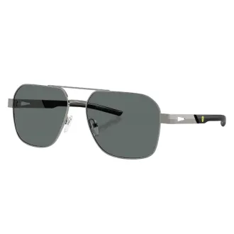 Óculos de Sol Retangular Ferrari FZ5003 104 8157 RGD.MTL Prata+Preto