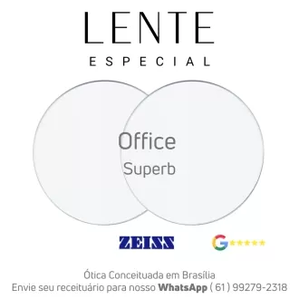 Par de Lentes Especiais Intermediária em Dobro Zeiss Officelens Superb Blueguard Duravision Chrome Uv