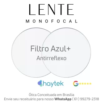 Par de Lentes Monofocal Haytek Filtro Luz Azul - Leitura Astigmatismo Miopia Hipermetropia