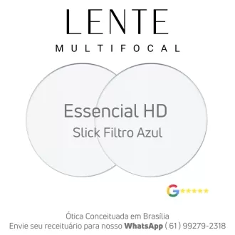 Par de Lentes Multifocal Digital em Dobro Essencial HD Slick Filtro Luz Azul