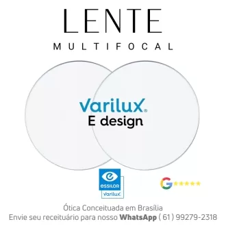 Par de Lentes Multifocal em Dobro Varilux E Design Orma Crizal