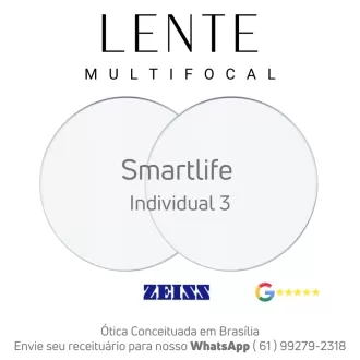 Par de Lentes Multifocal em Dobro Zeiss Smartlife Individual 3 Blueguard Duravision Chrome Uv