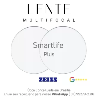 Par de Lentes Multifocal em Dobro Zeiss Smartlife Plus Blueguard Duravision Chrome Uv