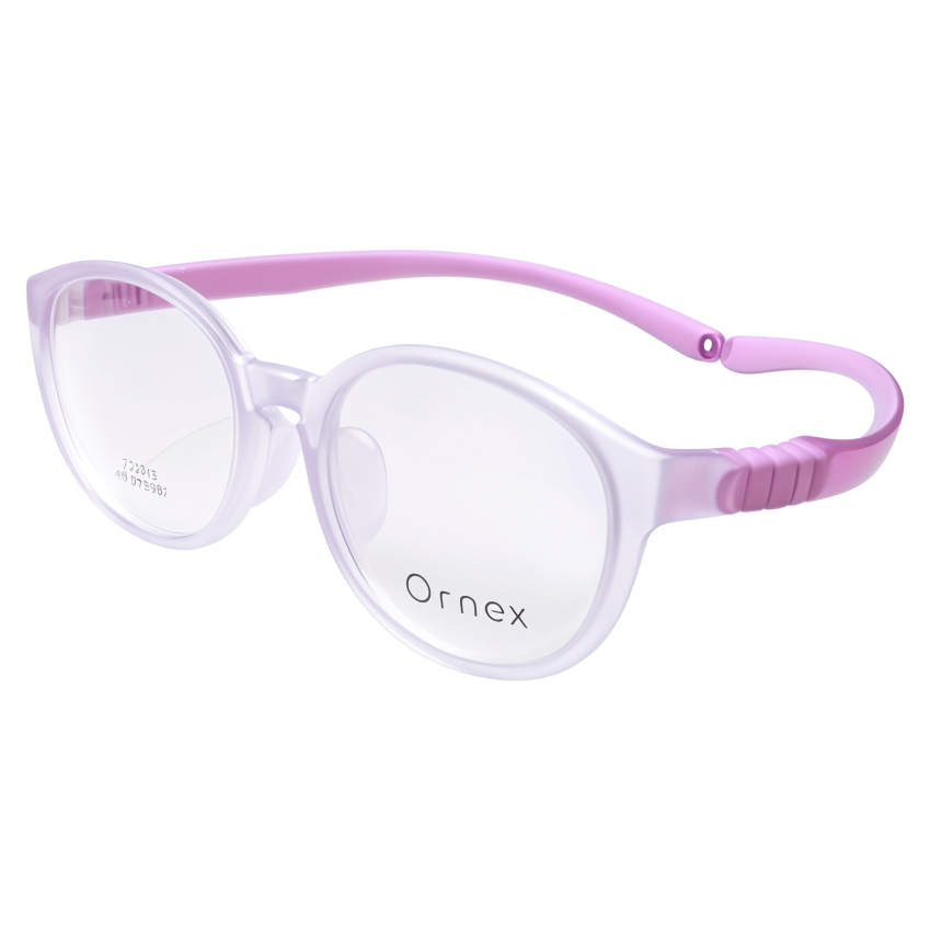 Óculos de Grau Redondo Infantil Ornex TB1013-C05 RPQ.SLC Incolor+Rosa ...